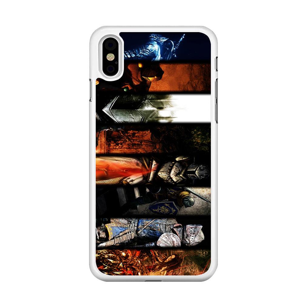 Dark Souls II Poster iPhone Xs Case-Rubber / White (2D Case)-Xtracase
