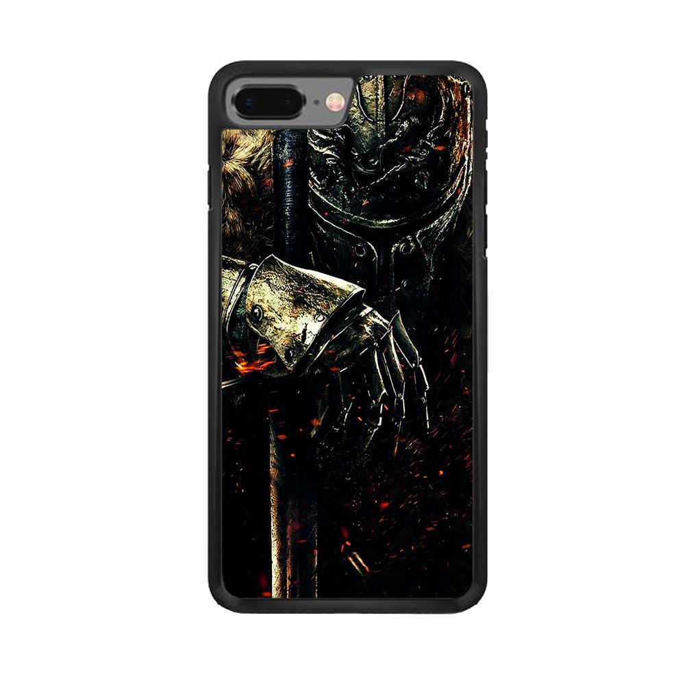 Dark Souls Knight iPhone 8 Plus Case-Rubber / Black (2D Case)-Xtracase