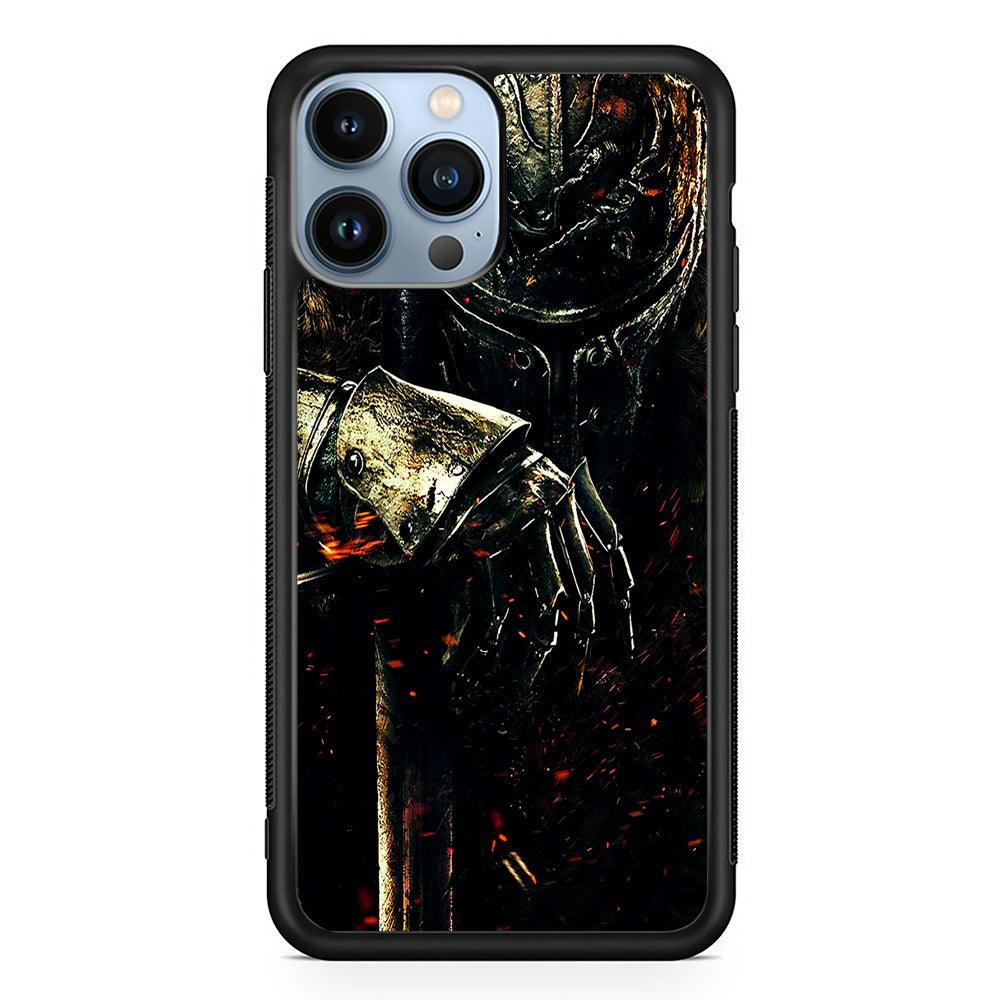 Dark Souls Knight iPhone 13 Pro Max Case-Rubber / Black (2D Case)-Xtracase