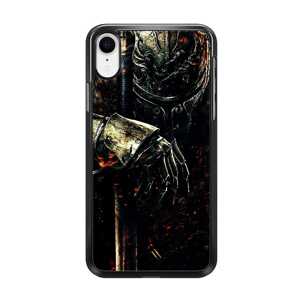 Dark Souls Knight iPhone XR Case-Rubber / Black (2D Case)-Xtracase