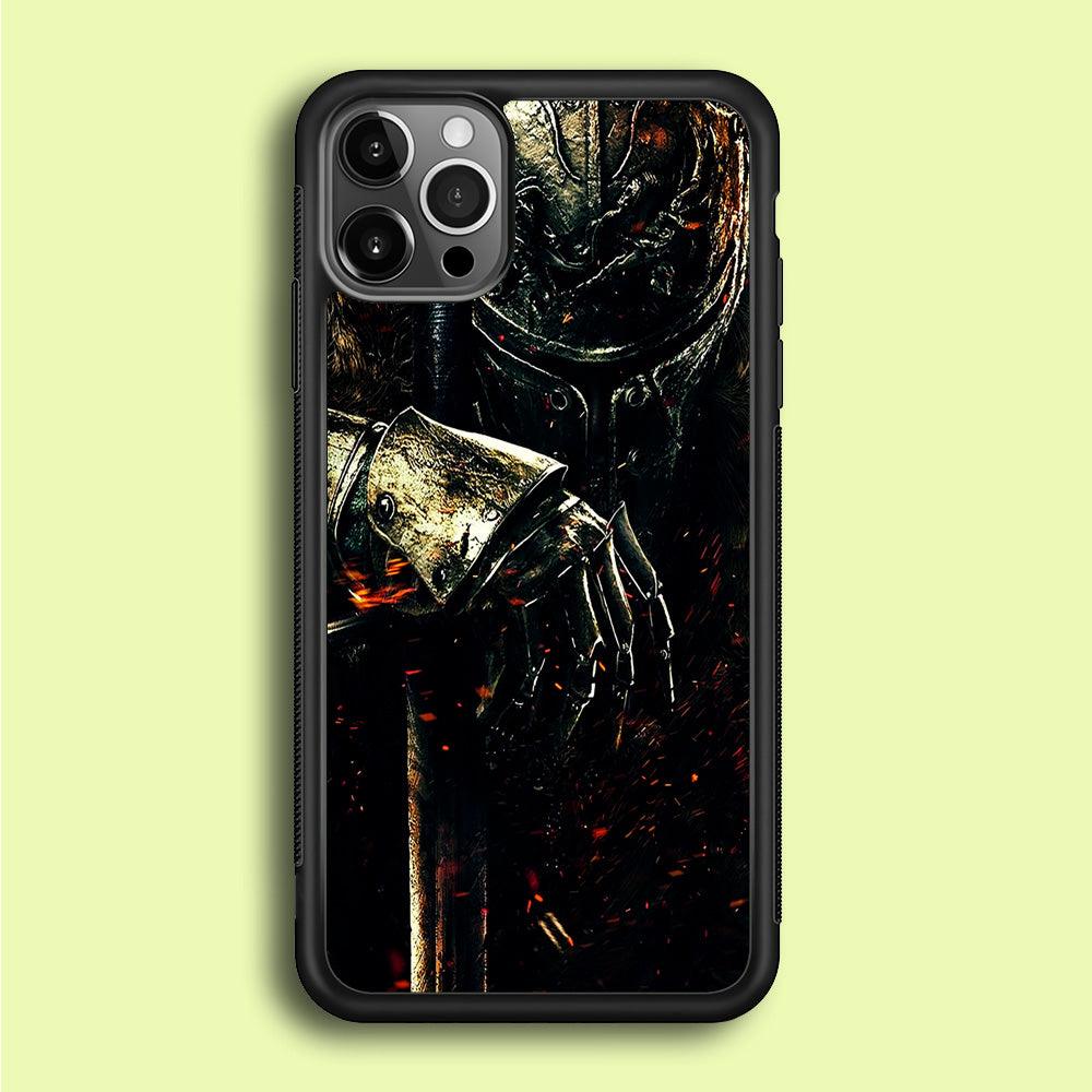 Dark Souls Knight iPhone 12 Pro Case-Rubber / Black (2D Case)-Xtracase