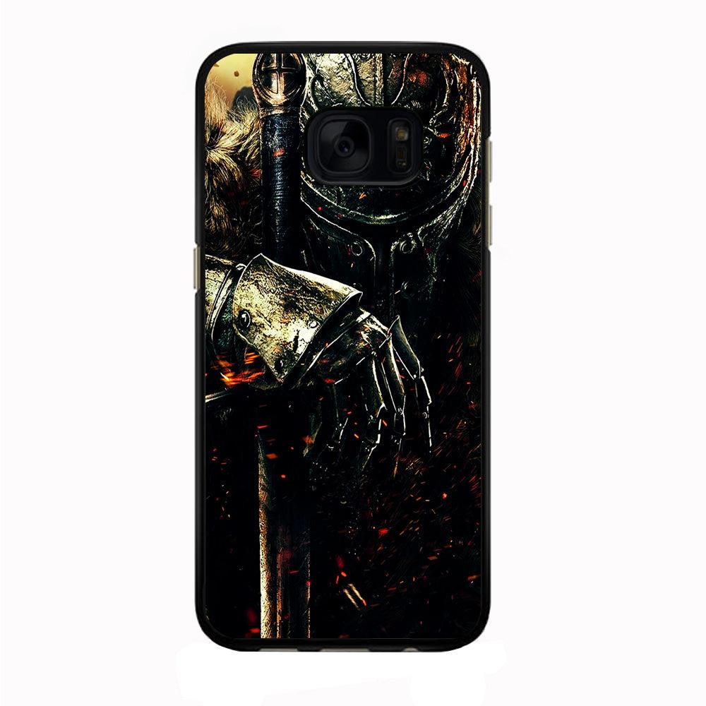 Dark Souls Knight Samsung Galaxy S7 Edge Case-Rubber / Black (2D Case)-Xtracase
