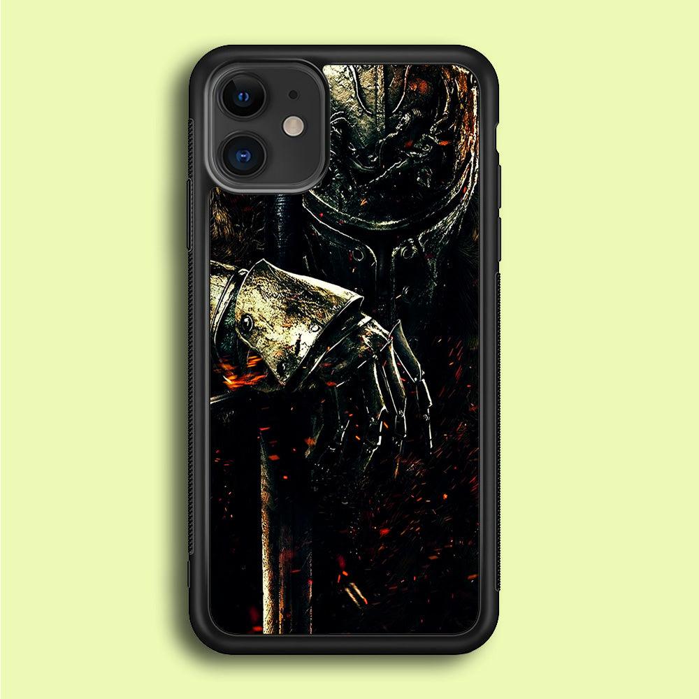 Dark Souls Knight iPhone 12 Case-Rubber / Black (2D Case)-Xtracase