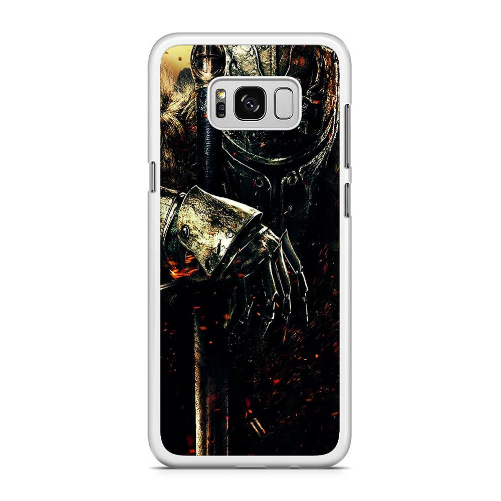Dark Souls Knight Samsung Galaxy S8 Case-Rubber / White (2D Case)-Xtracase