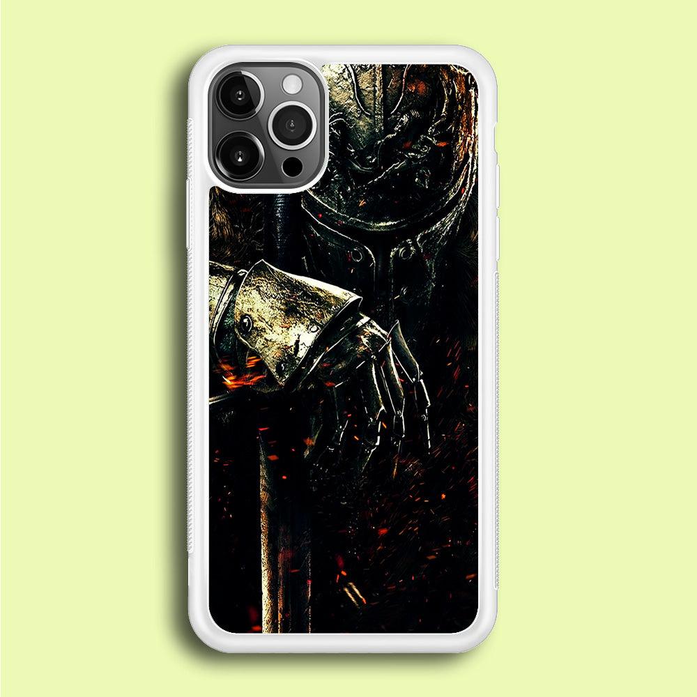 Dark Souls Knight iPhone 12 Pro Case-Rubber / White (2D Case)-Xtracase