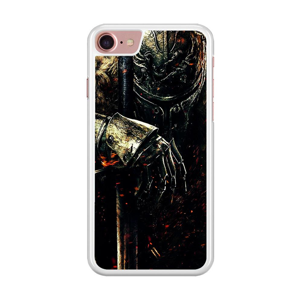 Dark Souls Knight iPhone 8 Case-Rubber / White (2D Case)-Xtracase