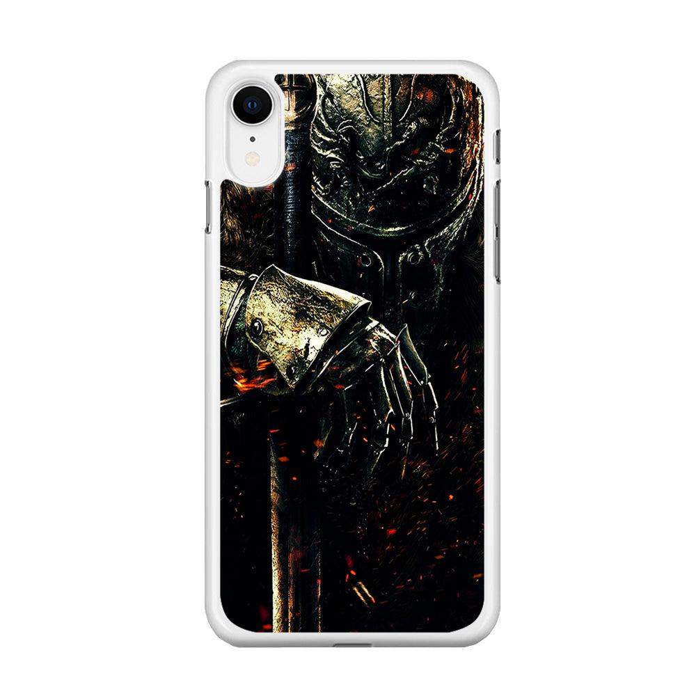 Dark Souls Knight iPhone XR Case-Rubber / White (2D Case)-Xtracase