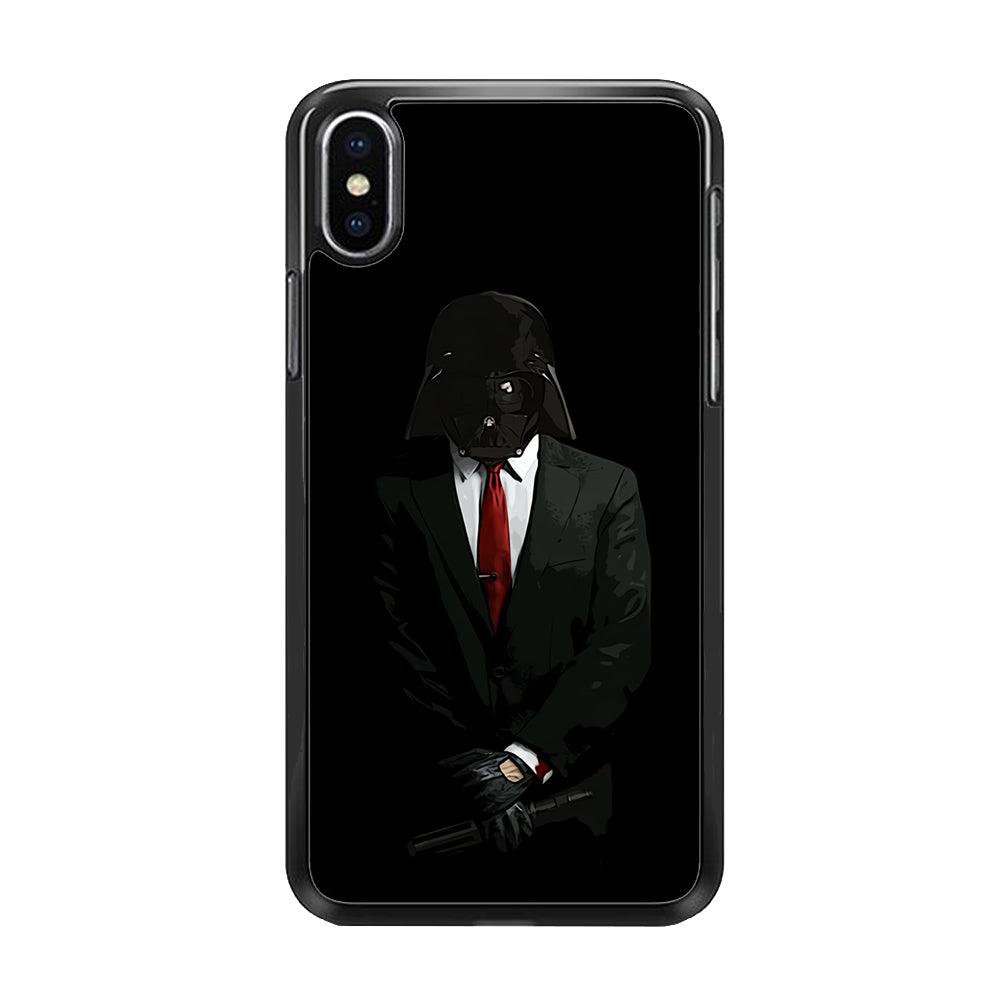 Darth Vader Black Tuxedo iPhone X Case-Rubber / Black (2D Case)-Xtracase