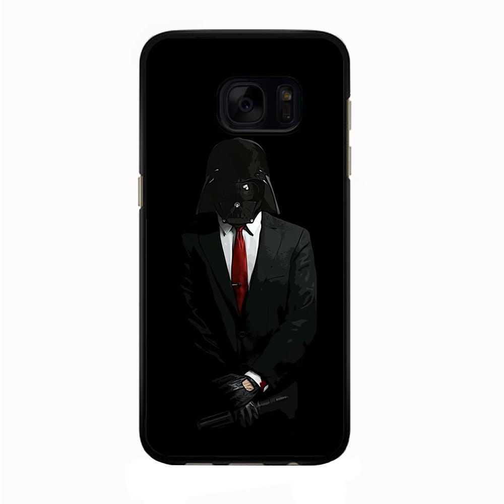 Darth Vader Black Tuxedo Samsung Galaxy S7 Edge Case-Rubber / Black (2D Case)-Xtracase