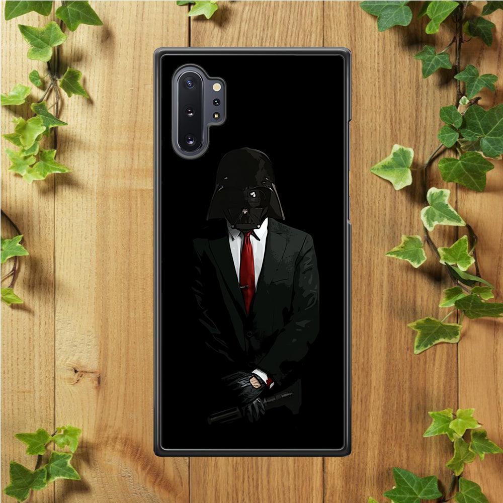 Darth Vader Black Tuxedo Samsung Galaxy Note 10 Plus Case-Rubber / White (2D Case)-Xtracase