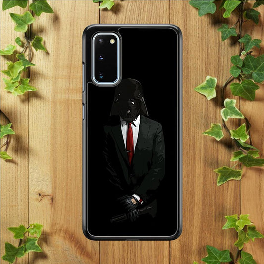 Darth Vader Black Tuxedo Samsung Galaxy S20 Case-Rubber / White (2D Case)-Xtracase