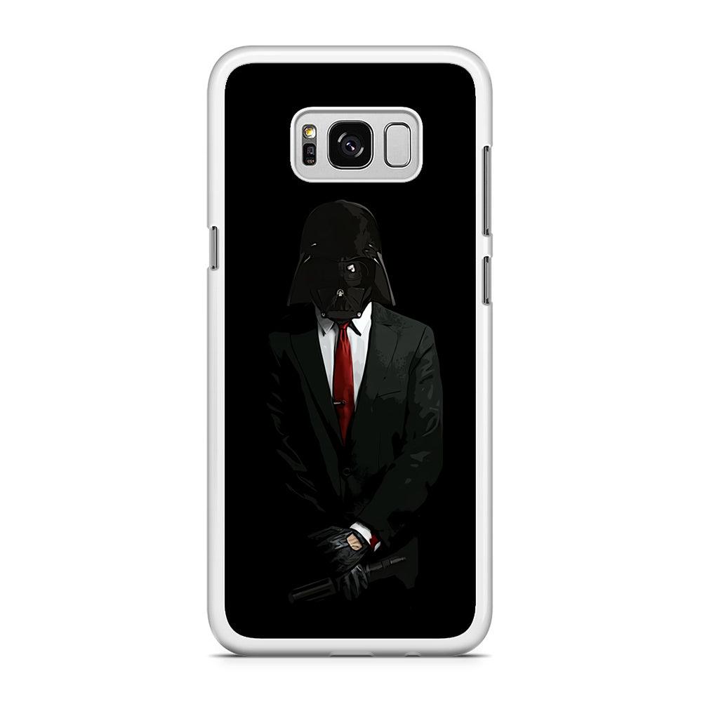Darth Vader Black Tuxedo Samsung Galaxy S8 Case-Rubber / White (2D Case)-Xtracase