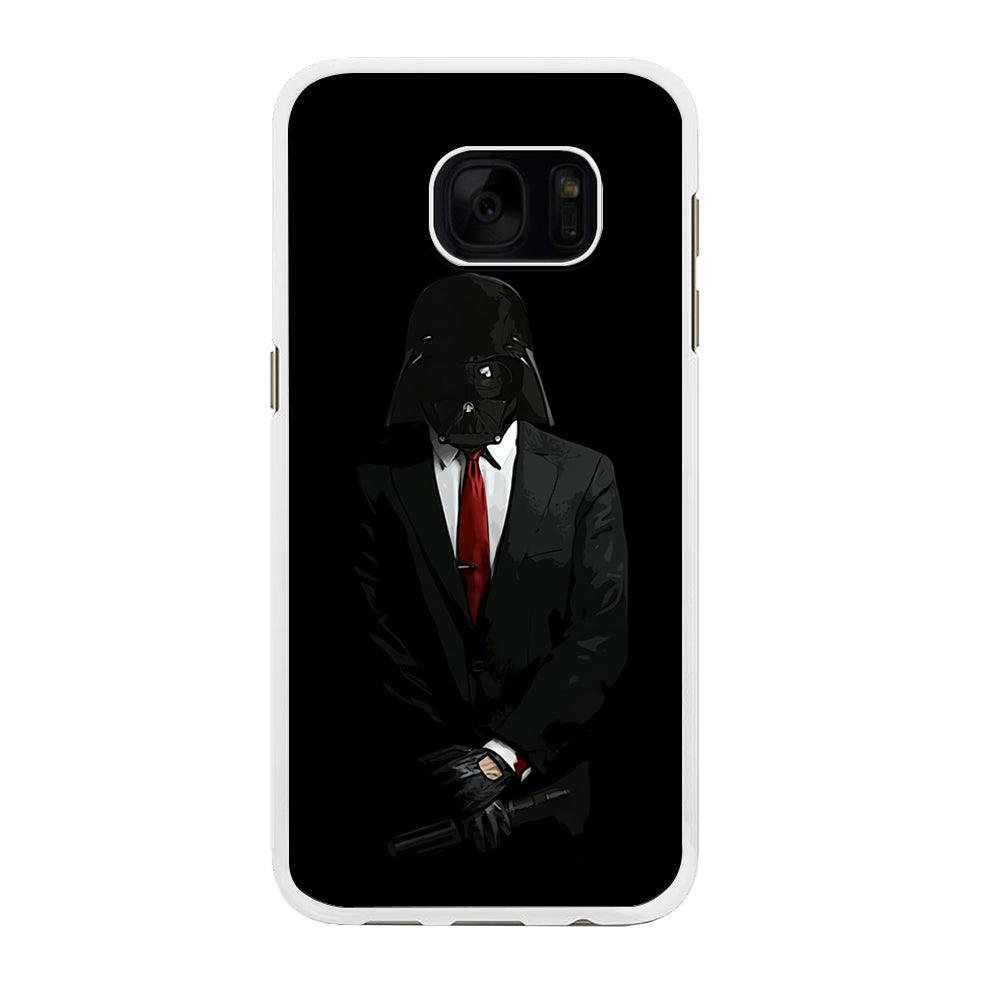 Darth Vader Black Tuxedo Samsung Galaxy S7 Edge Case-Rubber / White (2D Case)-Xtracase