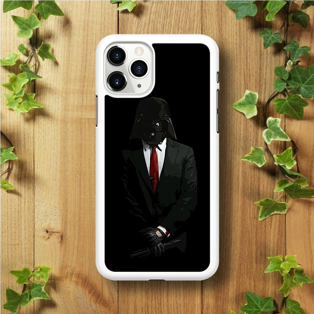 Darth Vader Black Tuxedo iPhone 11 Pro Max Case-Rubber / White (2D Case)-Xtracase