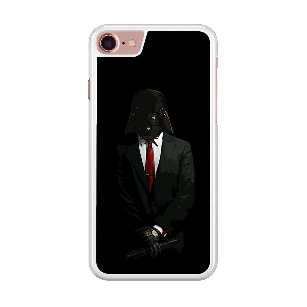 Darth Vader Black Tuxedo iPhone 7 Case-Rubber / White (2D Case)-Xtracase