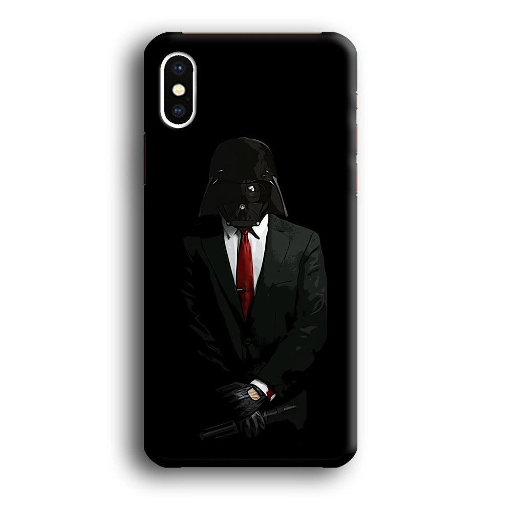 Darth Vader Black Tuxedo iPhone Xs Case-Plastic / Full Wrap (3D Case)-Xtracase
