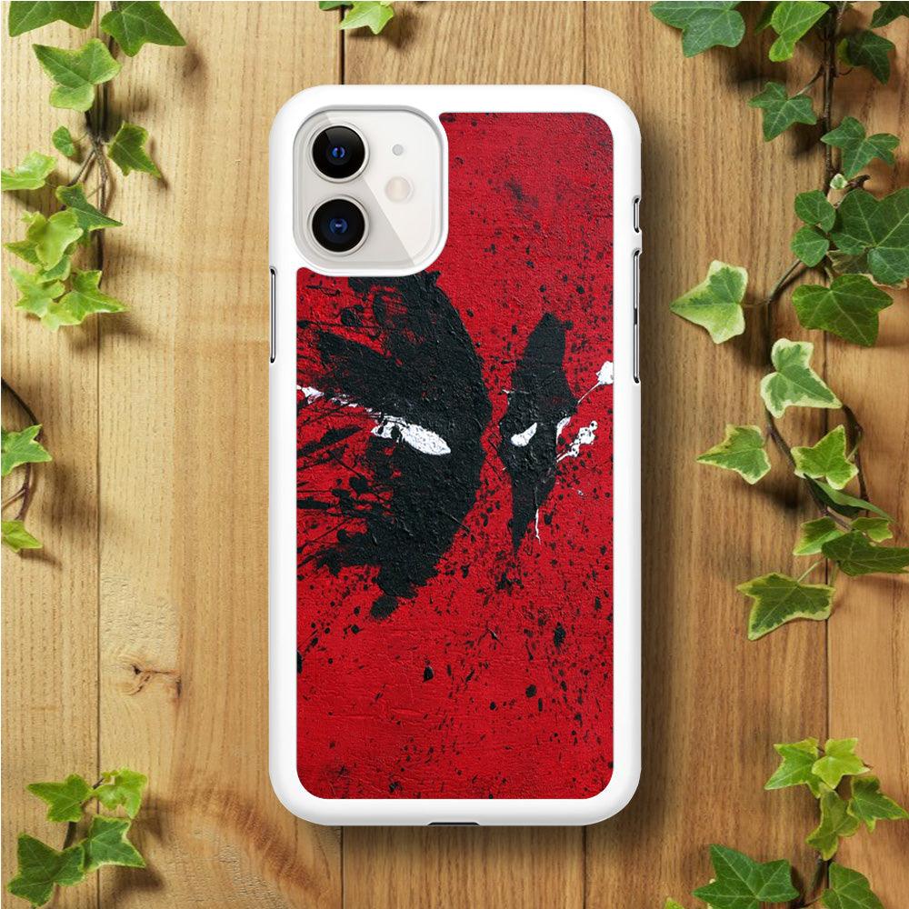 Deadpool 001 iPhone 11 Case-Rubber / White (2D Case)-Xtracase