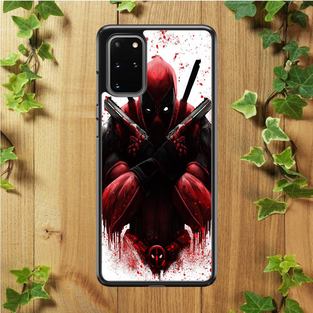 Deadpool Holds Two Guns Samsung Galaxy S20 Plus Case-Rubber / Black (2D Case)-Xtracase