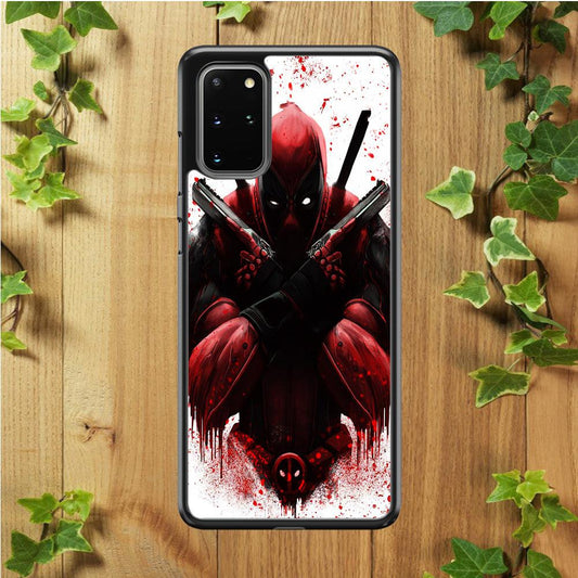 Deadpool Holds Two Guns Samsung Galaxy S20 Plus Case-Rubber / Black (2D Case)-Xtracase