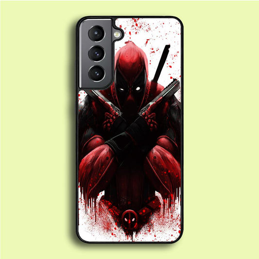 Deadpool Holds Two Guns Samsung Galaxy S21 Plus Case-Rubber / Black (2D Case)-Xtracase