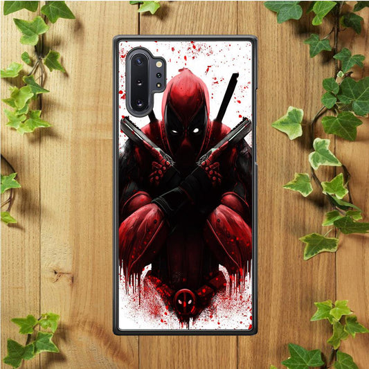 Deadpool Holds Two Guns Samsung Galaxy Note 10 Plus Case-Rubber / White (2D Case)-Xtracase