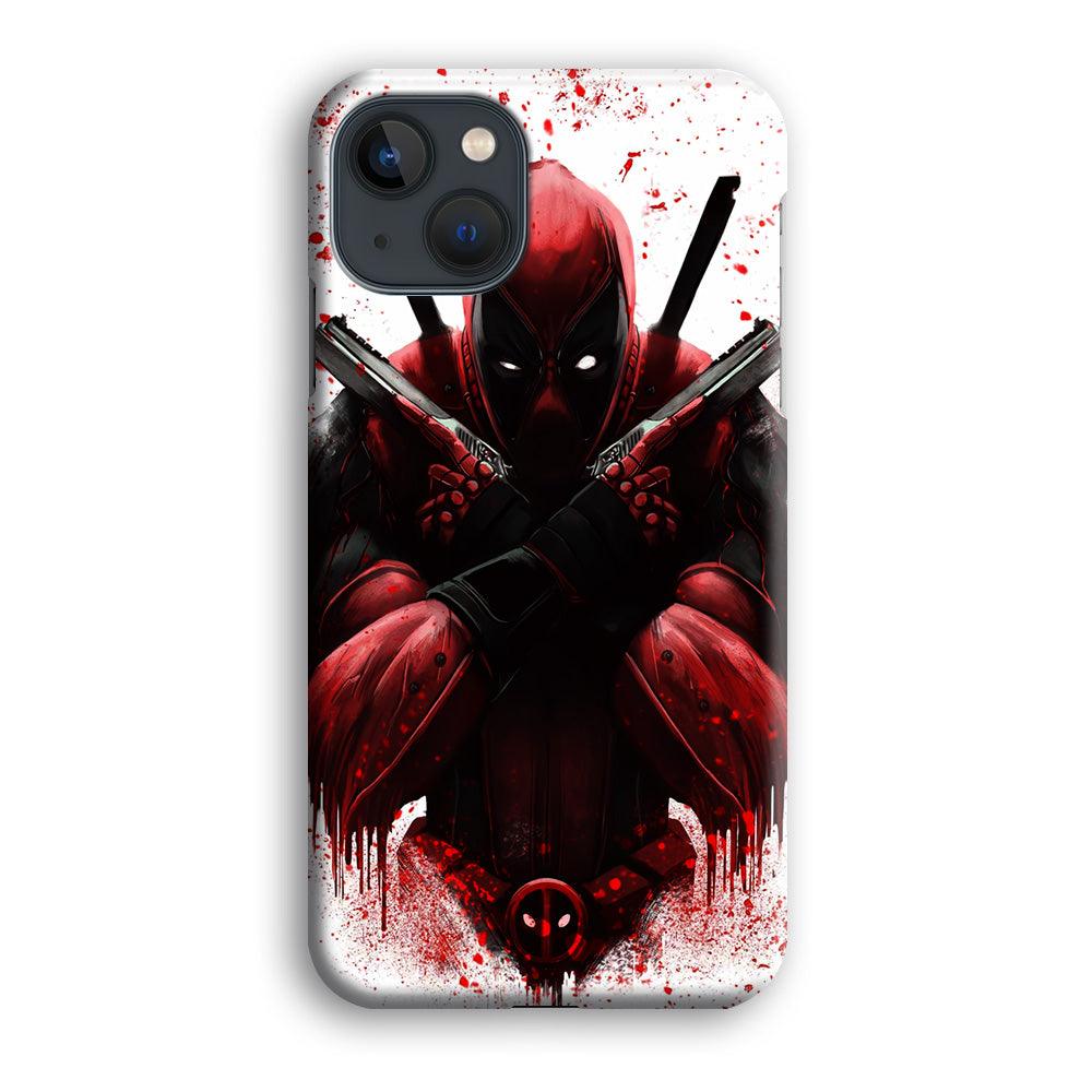 Deadpool Holds Two Guns iPhone 13 Mini Case-Plastic / Full Wrap (3D Case)-Xtracase