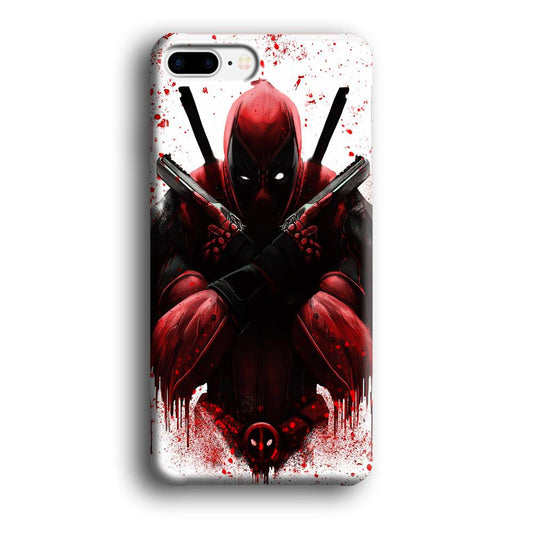 Deadpool Holds Two Guns iPhone 8 Plus Case-Plastic / Full Wrap (3D Case)-Xtracase