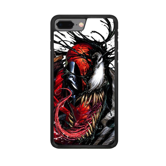 Deadpool and Venom iPhone 8 Plus Case-Rubber / Black (2D Case)-Xtracase