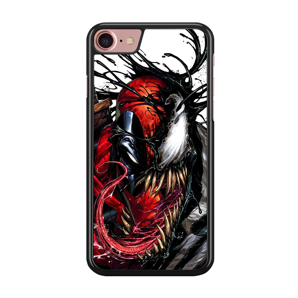 Deadpool and Venom iPhone 8 Case-Rubber / Black (2D Case)-Xtracase