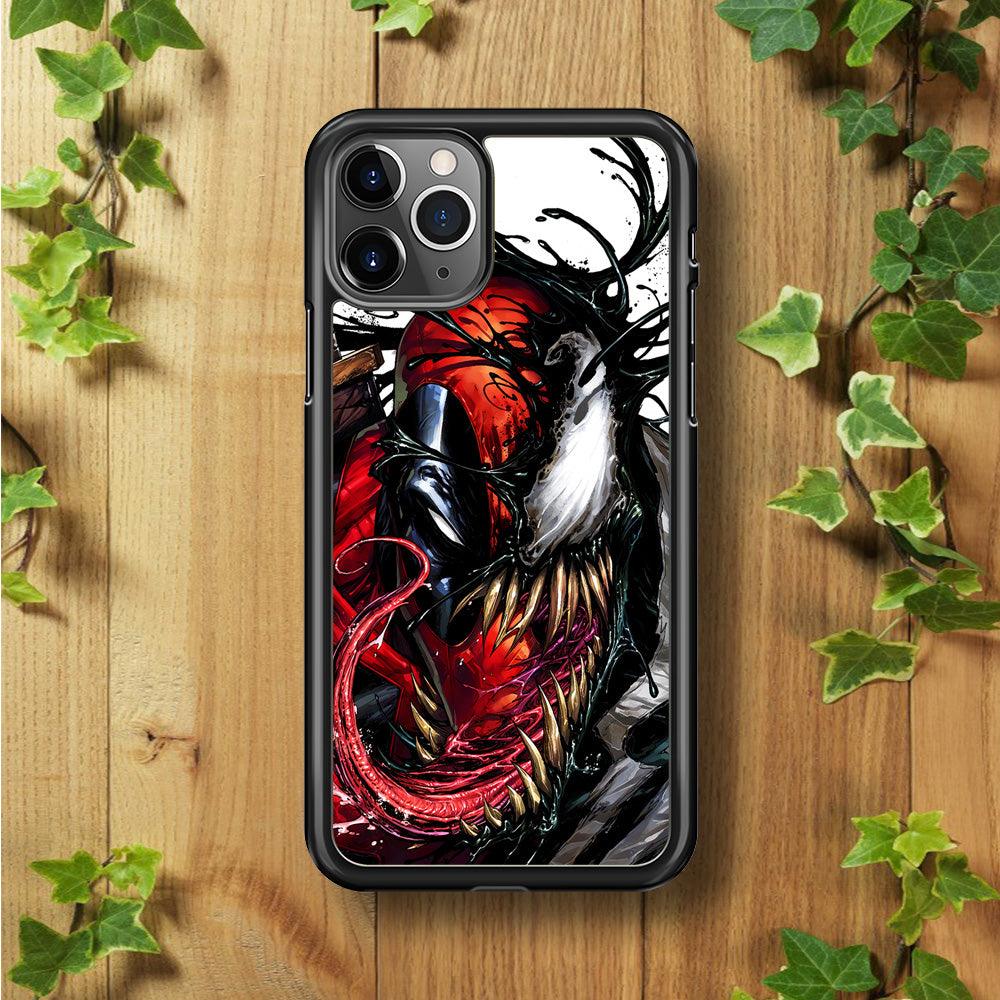 Deadpool and Venom iPhone 11 Pro Max Case-Rubber / Black (2D Case)-Xtracase