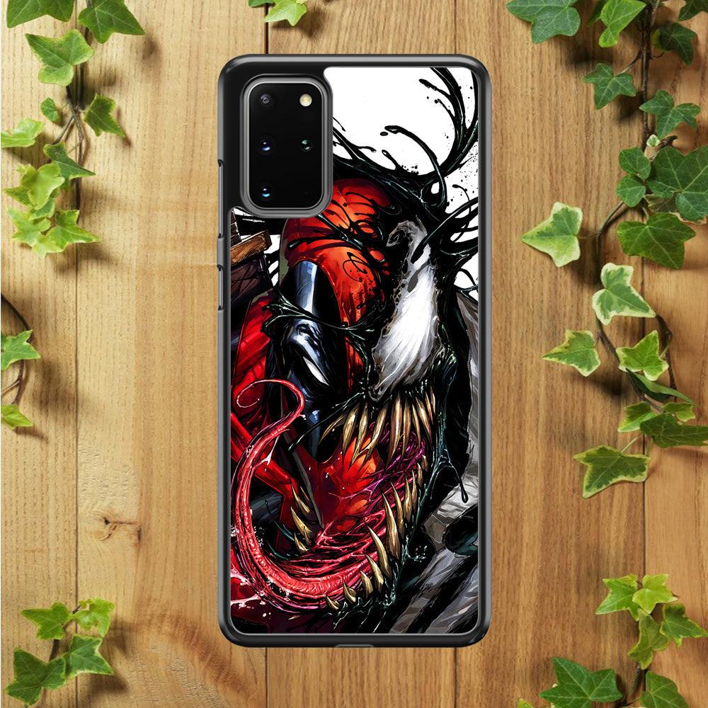 Deadpool and Venom Samsung Galaxy S20 Plus Case-Rubber / Black (2D Case)-Xtracase