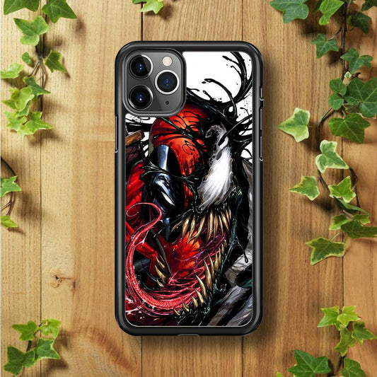 Deadpool and Venom iPhone 11 Pro Case-Rubber / Black (2D Case)-Xtracase