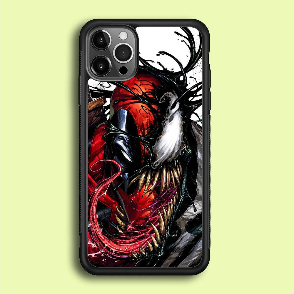 Deadpool and Venom iPhone 12 Pro Max Case-Rubber / Black (2D Case)-Xtracase