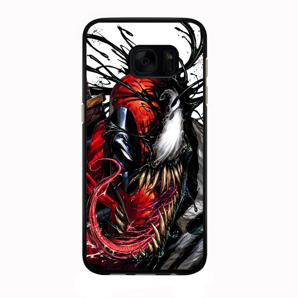 Deadpool and Venom Samsung Galaxy S7 Edge Case-Rubber / Black (2D Case)-Xtracase