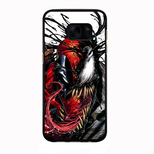 Deadpool and Venom Samsung Galaxy S7 Edge Case-Rubber / Black (2D Case)-Xtracase