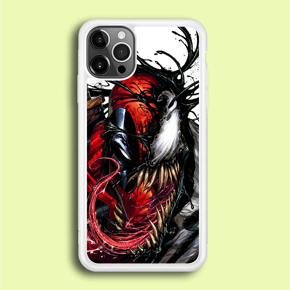 Deadpool and Venom iPhone 12 Pro Case-Rubber / White (2D Case)-Xtracase