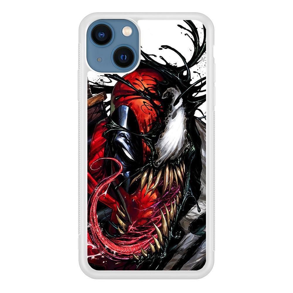 Deadpool and Venom iPhone 13 Pro Case-Rubber / White (2D Case)-Xtracase