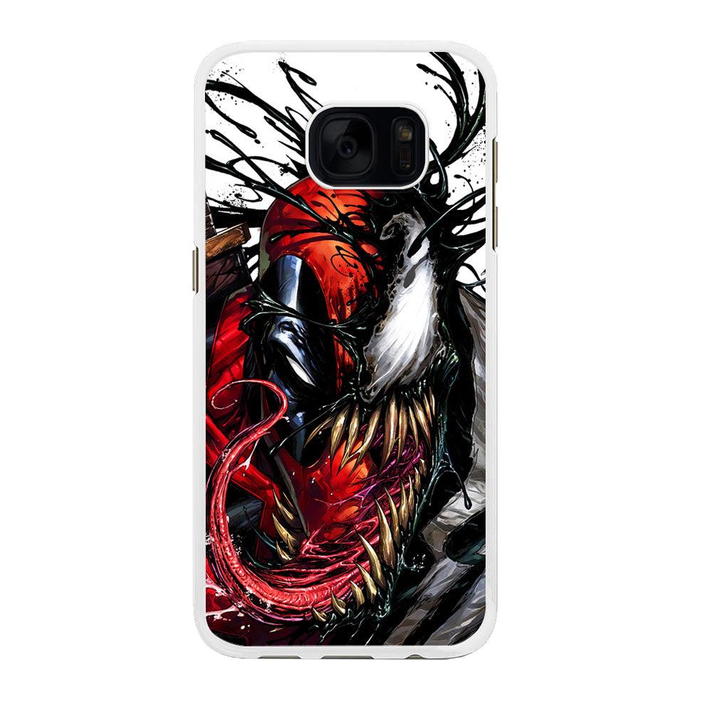 Deadpool and Venom Samsung Galaxy S7 Edge Case-Rubber / White (2D Case)-Xtracase