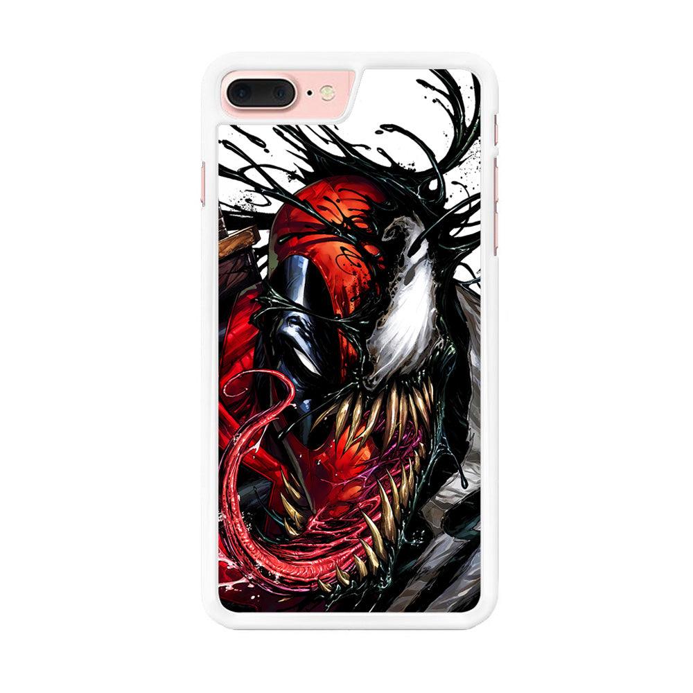 Deadpool and Venom iPhone 8 Plus Case-Rubber / White (2D Case)-Xtracase