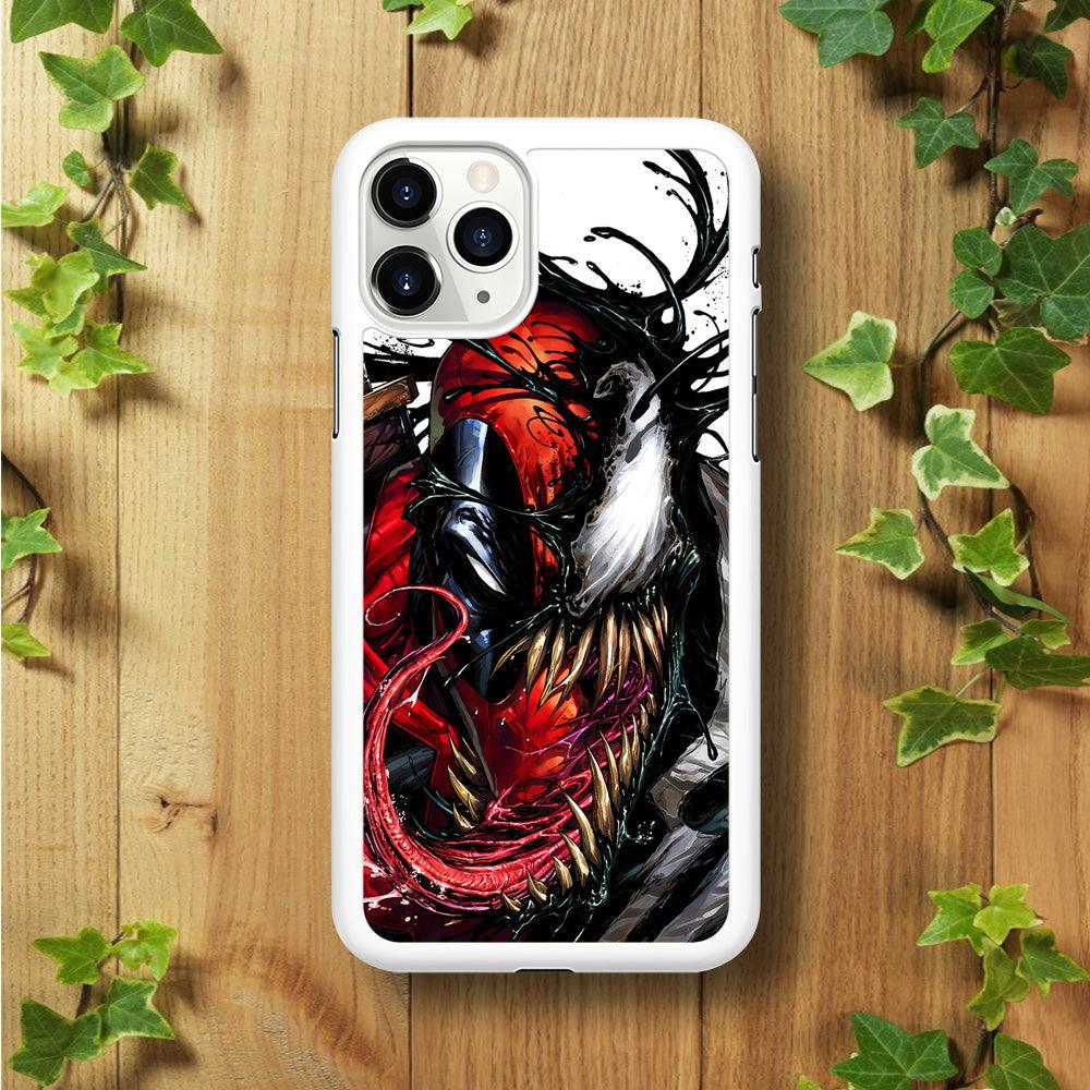 Deadpool and Venom iPhone 11 Pro Max Case-Rubber / White (2D Case)-Xtracase