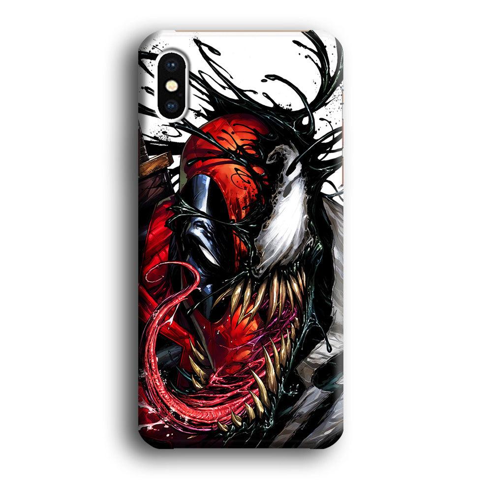 Deadpool and Venom iPhone Xs Case-Plastic / Full Wrap (3D Case)-Xtracase