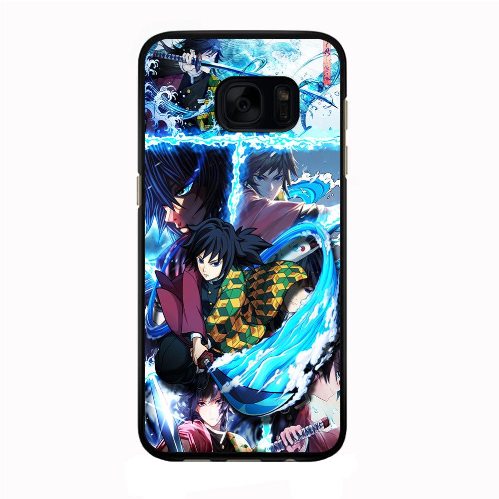 Demon Slayer Giyuu Tomioka Samsung Galaxy S7 Edge Case-Rubber / Black (2D Case)-Xtracase