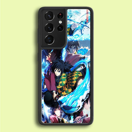 Demon Slayer Giyuu Tomioka Samsung Galaxy S21 Ultra Case-Rubber / Black (2D Case)-Xtracase