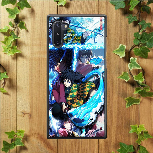 Demon Slayer Giyuu Tomioka Samsung Galaxy Note 10 Case-Rubber / Black (2D Case)-Xtracase