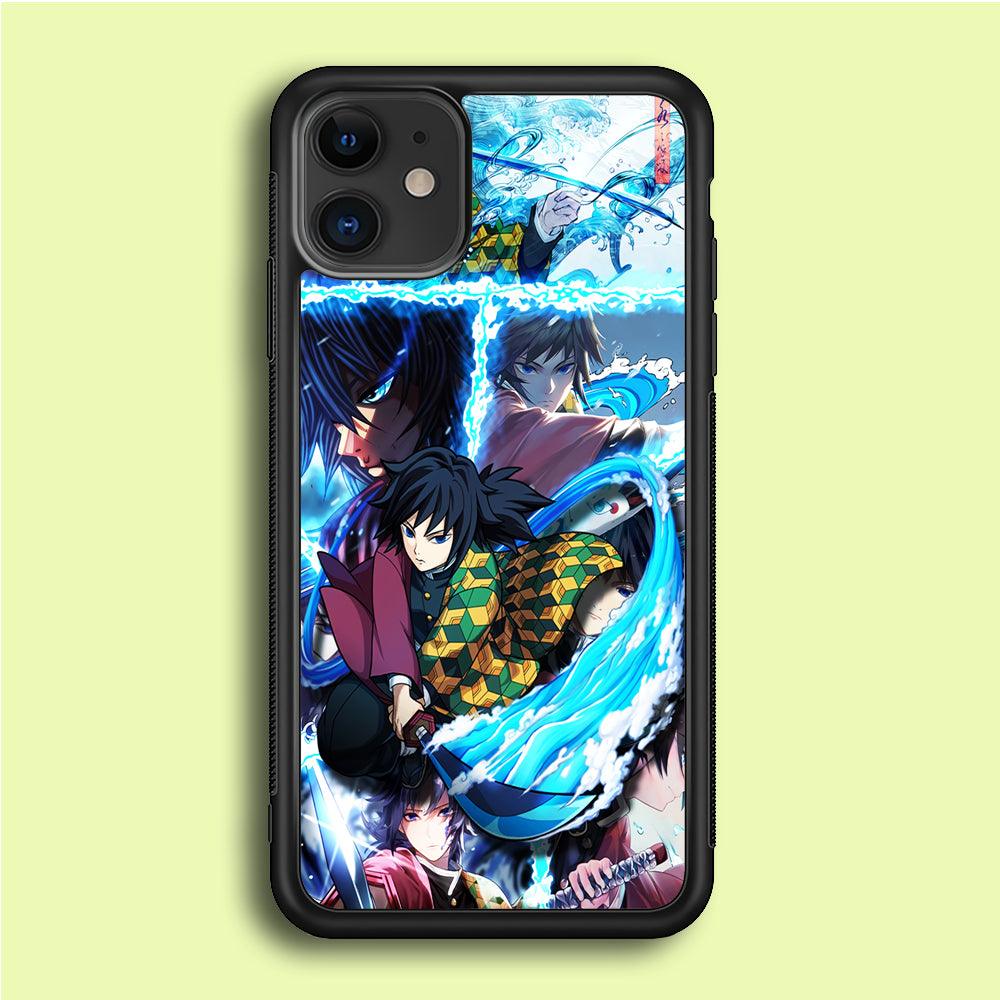 Demon Slayer Giyuu Tomioka iPhone 12 Mini Case-Rubber / Black (2D Case)-Xtracase