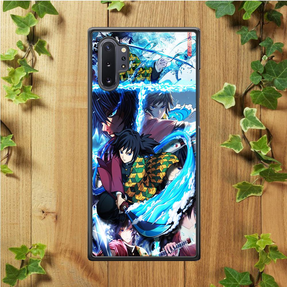 Demon Slayer Giyuu Tomioka Samsung Galaxy Note 10 Plus Case-Rubber / Black (2D Case)-Xtracase