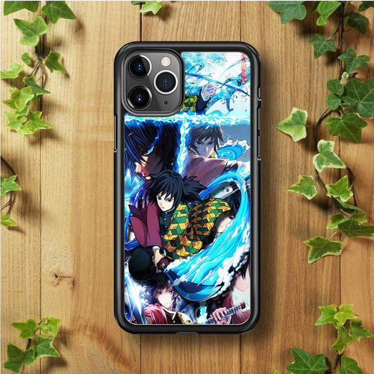 Demon Slayer Giyuu Tomioka iPhone 11 Pro Max Case-Rubber / Black (2D Case)-Xtracase
