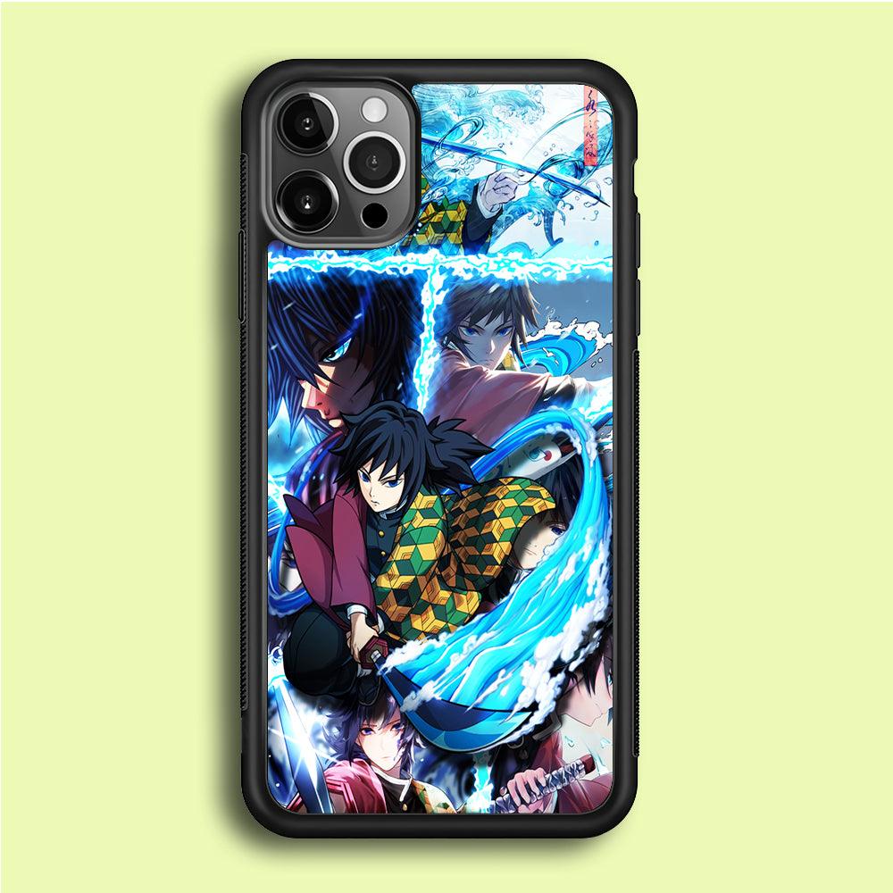 Demon Slayer Giyuu Tomioka iPhone 12 Pro Case-Rubber / Black (2D Case)-Xtracase