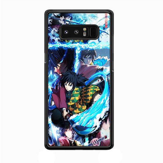 Demon Slayer Giyuu Tomioka Samsung Galaxy Note 8 Case-Rubber / White (2D Case)-Xtracase