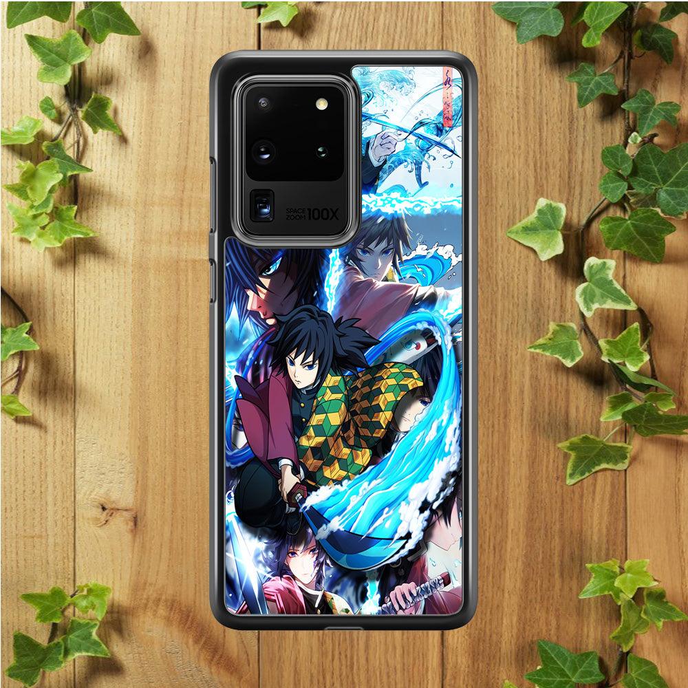 Demon Slayer Giyuu Tomioka Samsung Galaxy S20 Ultra Case-Rubber / Black (2D Case)-Xtracase
